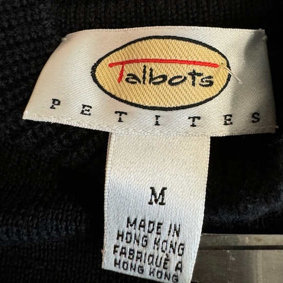 Vtg 100% Merino Wool Black Talbots Petites mock neck midi sweater dress.Size M - Picture 4 of 5